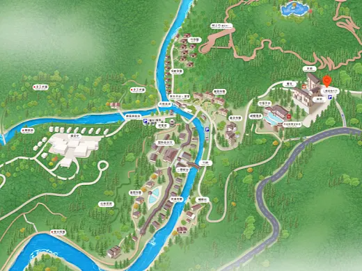 金江镇结合景区手绘地图智慧导览和720全景技术，可以让景区更加“动”起来，为游客提供更加身临其境的导览体验。